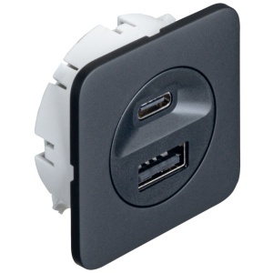Incarcator Hafele Loox5 cu conector USB-A / USB-C, sistem alimentare 12 V, putere 14 W negru