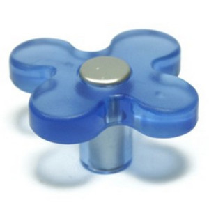 Buton plastic SIRO ( mobilier copii ) - Floare albastru inchis