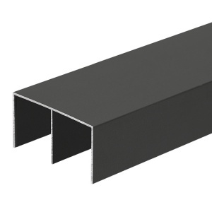 Cale rulare aluminiu ADOOR, dubla, 4 ml, superioara- Negru mat RAL9005