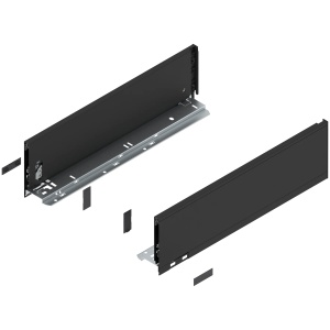 Laterala sertar LEGRABOX K 128.5 mm, NL=450 mm, dr+stg, pure, negru-carbon mat