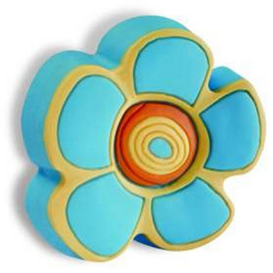 Buton plastic SIRO ( mobilier copii ) - Floare bleu+contur galben