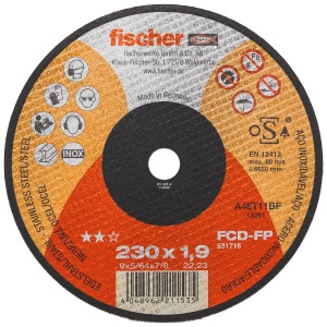 Disc de taiere inox si metal Fischer FCD-FP 230x1.9x22.23