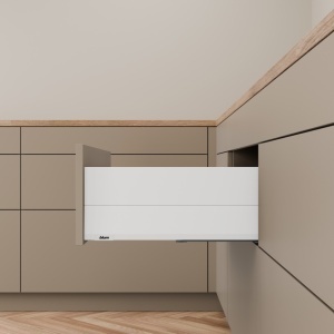 Pachet Blum MERIVOBOX E cu BOXCAP, 400 mm, alb-matase mat, BLUMOTION
