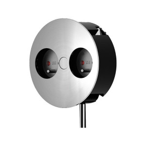 Priza TWIST, rotunda, 2xSchuko 931.000 inox + stecher