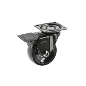 Rotila GTV CALIBRO, D50 mm, H 64mm, cu frana, plastic+otel, negru