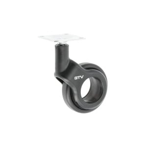 Rotila GTV STRADA, D60 mm, H 92.5mm, fara frana, plastic+otel, negru