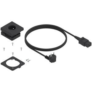 AMPEROS AC Element pentru curent electric, grosime fund 12-32 mm, priza tip E, negru mat