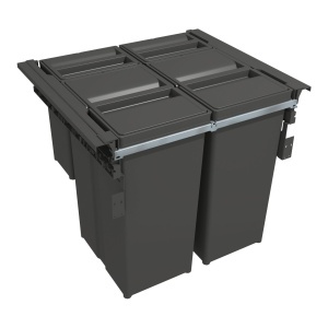 Cos gunoi extractibil 560, corp 600mm, 2 x 29l + 2 x 8l, H463mm, gri antracit, fara glisiere