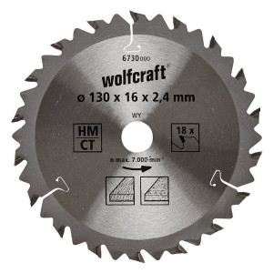Panza circulara WOLFCRAFT 130x2,4x16 Z=18