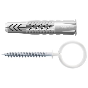 Diblu plastic cu carlig Fischer UX 8x50 mm, cu ochi, pachet 2 buc