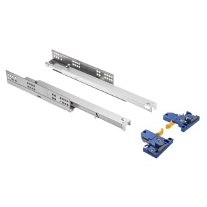 Glisiera sub sertar cu amortizare si extensie totala 550 mm, reglaj 3D, pal 18 mm