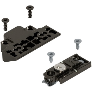 Placuta balama CLIP, dreapta, inaltare 0mm, montare cu surub, Excentric, stanga, pentru rama ingusta AVENTOS HF, negru onix