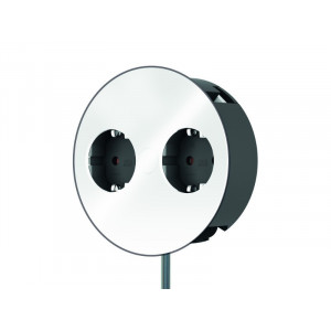 Priza TWIST, rotunda, 2xSchuko Alb 931.200