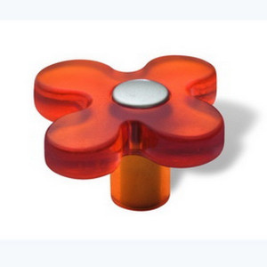 Buton plastic SIRO ( mobilier copii ) - Floare portocaliu inchis