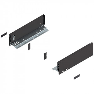 Laterala sertar LEGRABOX M 90.5 mm, NL=300 mm, dr+stg, pure, negru-terra mat