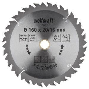 Panza circulara WOLFCRAFT 160x2,4x20 Z=20