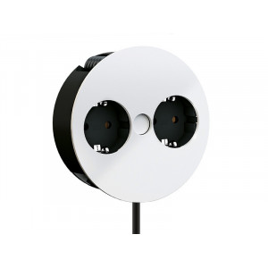 Priza TWIST, rotunda, 2xSchuko Alb semi-mat 931.250