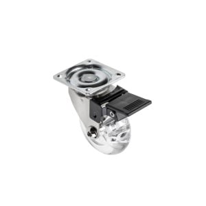 Rotila GTV Brazylia, D50 mm, policarbonat, cu frana, transparent