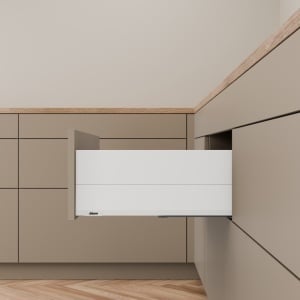 Pachet Blum MERIVOBOX E cu BOXCAP, 500 mm, alb-matase mat, BLUMOTION 70 kg