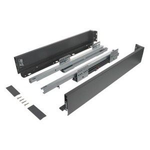 Riex ND60: Sertar cu amortizare 40kg pentru PAL 18mm, H 84, L400mm - gri inchis