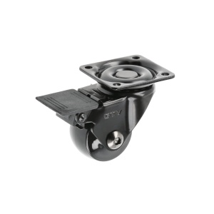 Rotila GTV CALIBRO, D35 mm, H 50.5mm, 30kg,cu frana, plastic+otel, negru