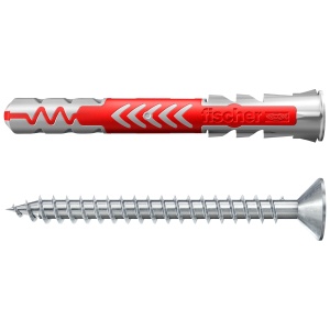 Diblu universal din nylon, 6 x 50 mm, Fischer Duopower, cu surub, cap inecat, amprenta Pozidriv, PZ2, 4,5 x 60 mm