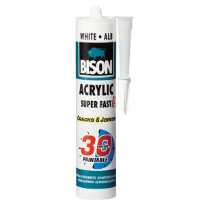 Etansant BISON 300ml acrilic - alb ultra rapid 30min