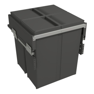 Cos gunoi extractibil 580, corp 500mm, 2 x 40l, H506mm, gri antracit