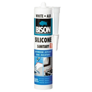Etansant BISON 280ml silicon sanitar - alb