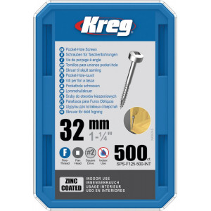 Holtsuruburi KREG® Pocket-Hole, zincate, 32mm, filet fin, cap plat cilndric - 500 bucati