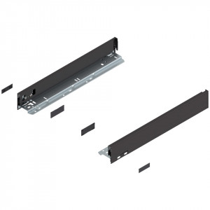 Laterala sertar LEGRABOX N 66.5 mm, NL=450 mm, dr+stg, pure, negru-terra mat