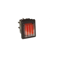 Intrerupator dublu, 4 contacte, buton rosu 22X30MM