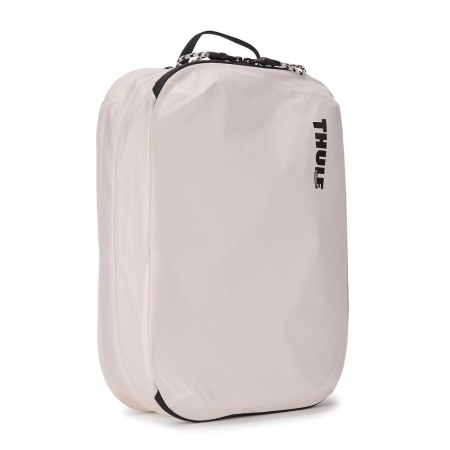 Saculet de depozitare cu 2 compartimente Thule Compression Packing Cube mediu, alb