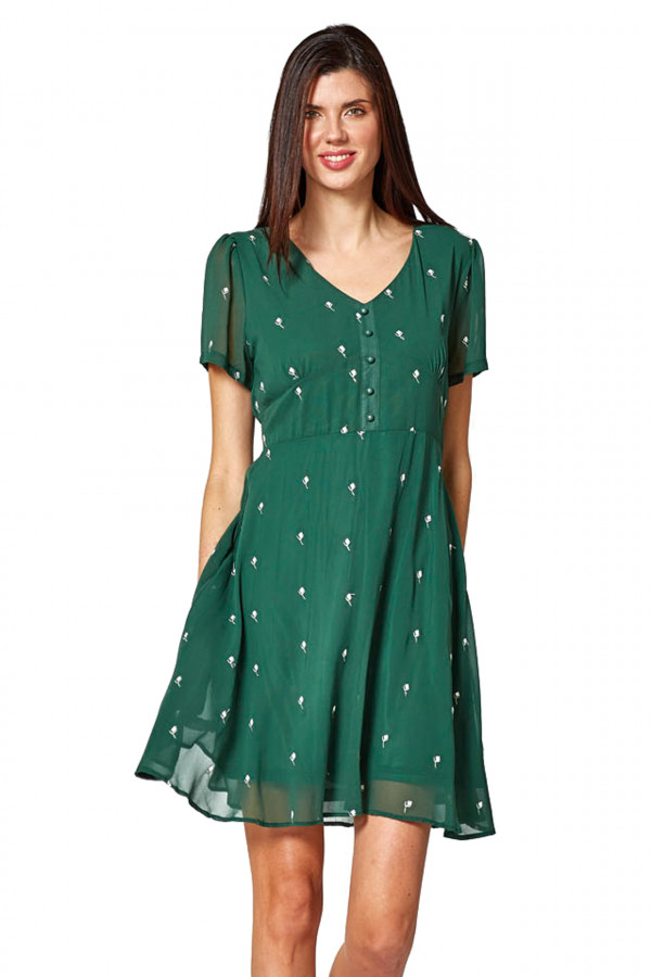 Rochie Mdm pentru Femei Short Sleeve Midium Lenght Broderi 27543632_116