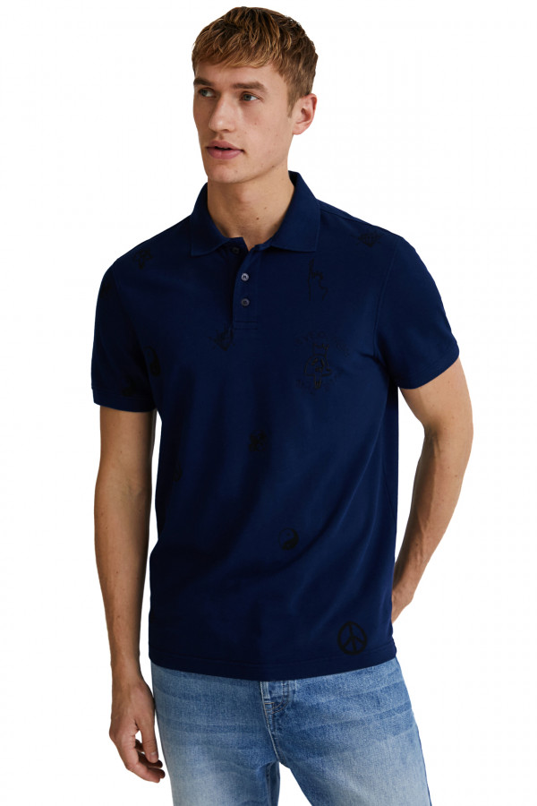 Tricou polo Desigual pentru Barbati Polo Skull 22SMLK03_5000