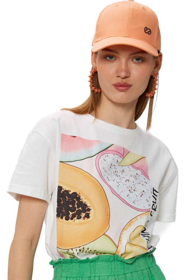 Tricou Mdm pentru Femei Fruit Print Short Sleeve T-Shirt 64217105_100