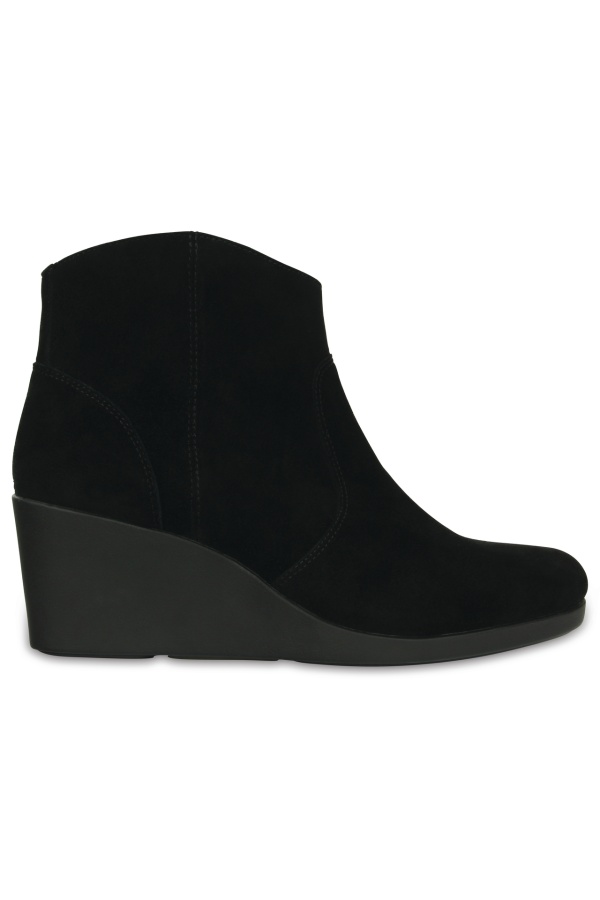 Ghete Crocs pentru Femei Leigh Suede Wedge Bootie 203418_001