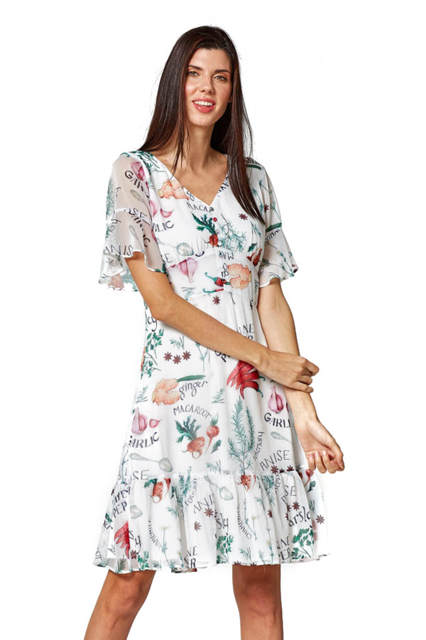 Rochie Mdm pentru Femei Chiffon Short Dress Produce Print 27560520_516
