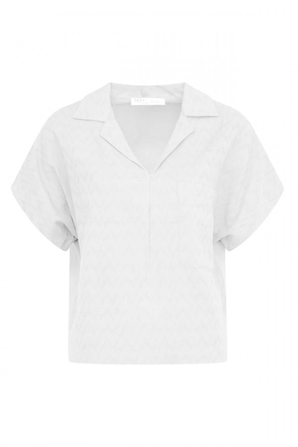 Tricou Mdm pentru Femei Lapel Shirt Combining Dobby And T-Shirt 66146863_100