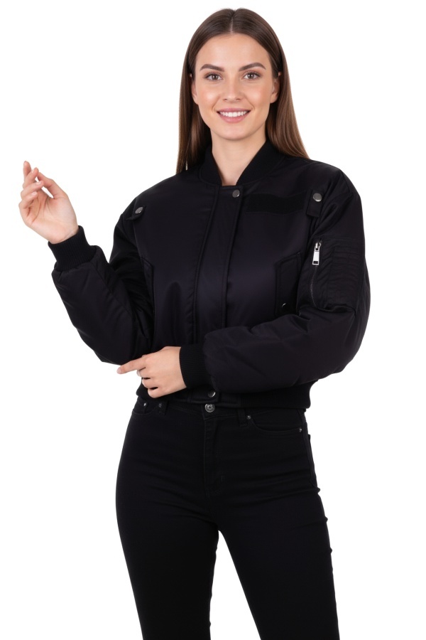 Geaca Monique din Nailon pentru Femei M1188_NEGRU