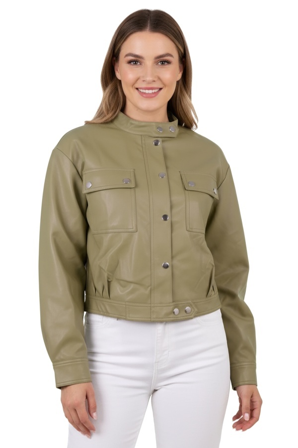 Geaca Sweet Miss din Poliuretan pentru Femei HF-J172336_VERDE