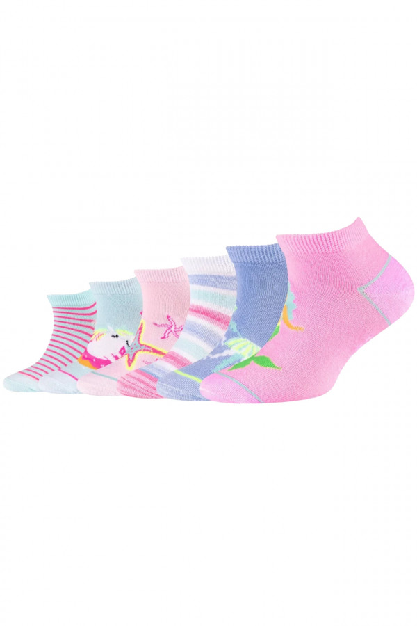 Sosete Skechers pentru Copii 6Ppk Girls Casual Fancy Sneaker Socks SK43081_1001