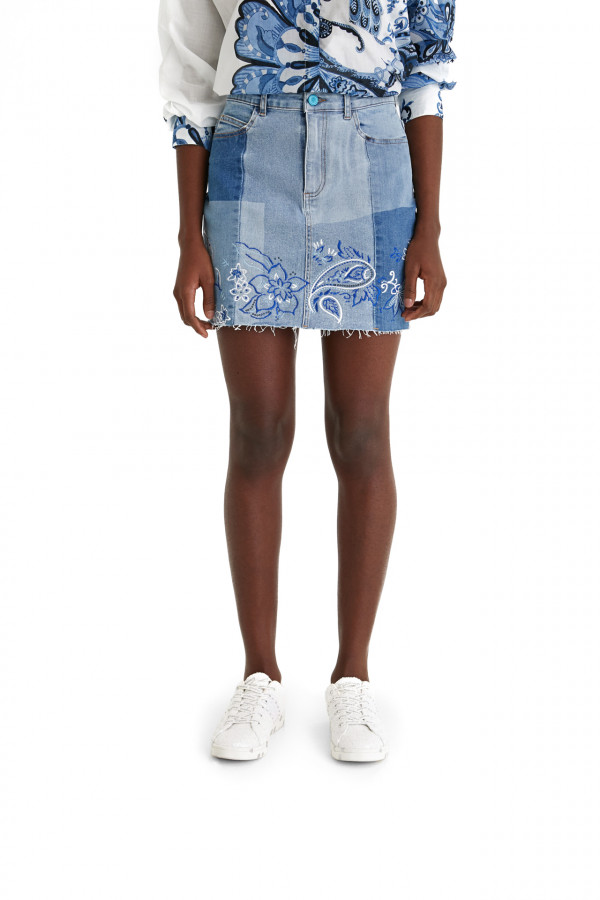 Fusta Desigual pentru FEMEI Fal Be Blue Skirt 21SWFD02_5083