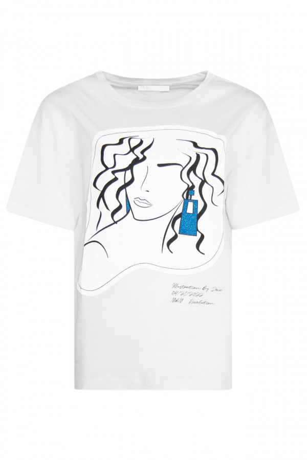Tricou Mdm pentru Femei T-Shirt With Girl Print On Fabric 64208307_100