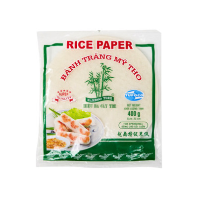 Bamboo Tree Vietnamese Square Rice Paper - 22cm Sheets, 340g Pack, Perfect For Fresh Spring Rolls