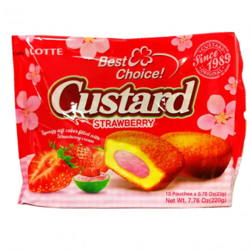 Lotte Custard Pie Strawberry 220g (10pieces)