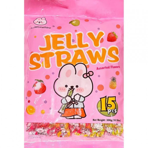 Sweet Mellow Jelly Straws Assorted Flavors 200g