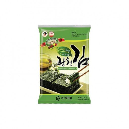 Kwangcheon Roasted Seaweed with Olive Oil and Green Tea 25g