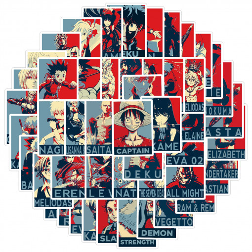 Mixed Anime Stickers (50 pcs)