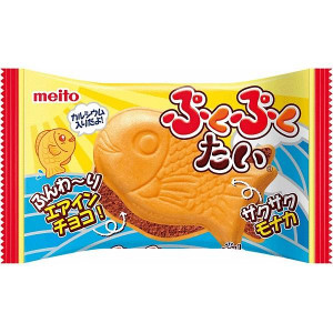 Meito Pukupuku Tai Fish Shape Monaka Chocolate 16.5g